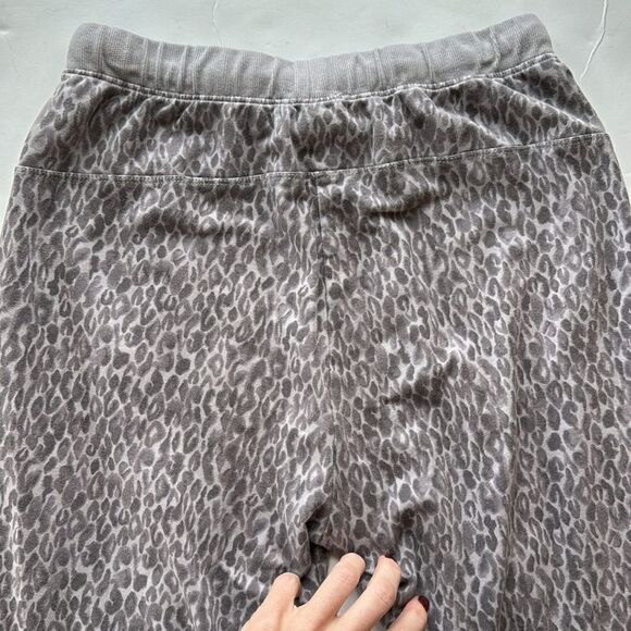 Anthropologie Saturday Sunday Gray Leopard Print Loungewear Pants Women's Size S - Picture 5 of 13